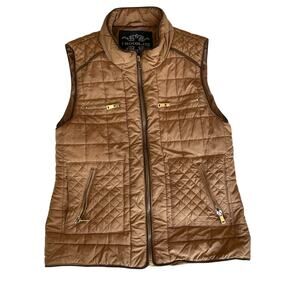 Womens Vest Size Small Tan Puffer Camping Glamping Hiking Outdoors Adventure Fun